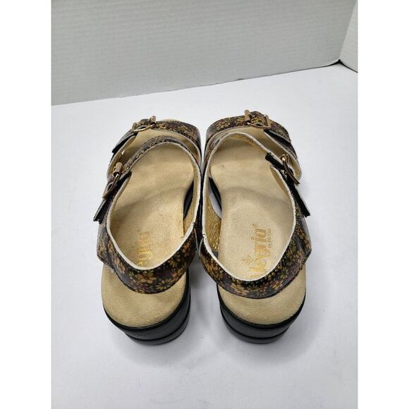 Alegria Morgyn Pretty Things Leather Floral Strap Wedge Sandals Size 8.5 (EU39) - Picture 5 of 11